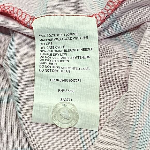 Callaway Opti-Dri Mens Medium Golf Shirt Pink Gray Stripes Polo Short Sleeve EUC - Picture 7 of 7